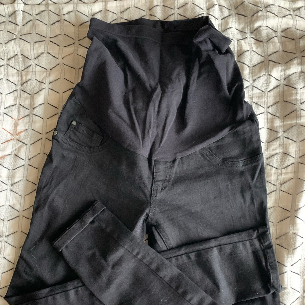 Black solid Maternity Jean